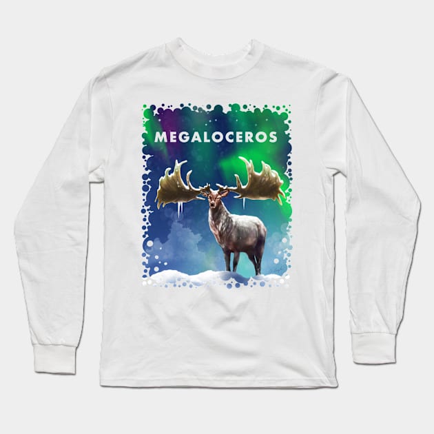 Megaloceros giganteus - Irish Elk, Giant Deer, original artwork Long Sleeve T-Shirt by Naturascopia